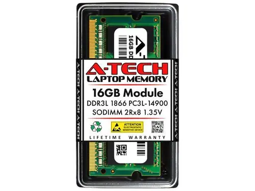 16GB RAM Replacement for Crucial CT16G3S186DM DDR3 1866MHz PC3L-14900 SODIMM 2Rx8 Laptop Memory