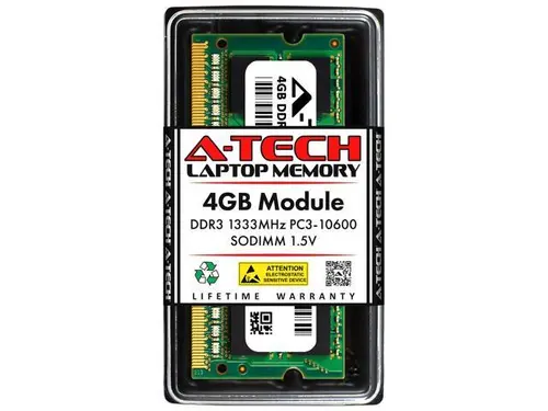 4GB RAM Replacement for HP 536726-651, 536726-952, 536726-953, 572294-D88, 578178-001, 599092-001, 599092-002 DDR3 1333MHz PC3-10600 SODIMM...