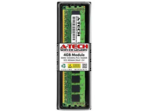 4GB RAM Replacement for IBM-Lenovo 43X5300, 44T1596, 44T1597, 44T1598, 44T1599, 47J0146, 49Y1407, 49Y1425 DDR3 1333MHz PC3-10600 ECC RDIMM 2Rx8...