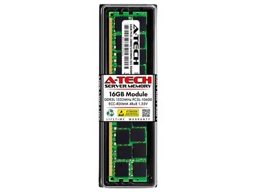 16GB RAM Replacement for Kingston KTD-PE313Q8LV/16G, KTD-PE313Q8LVK3/48G, KTH-PL313Q8LVK3/48G DDR3 1333MHz PC3L-10600 ECC RDIMM 4Rx8 Server Memory