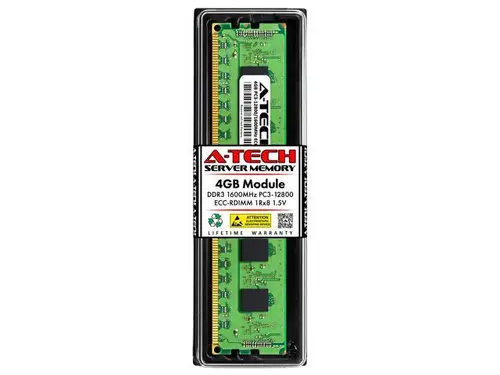4GB RAM Replacement for Kingston KTH-PL316S8/4G, KVR16R11S8/4, KVR16R11S8/4EF DDR3 1600MHz PC3-12800 ECC RDIMM 1Rx8 Server Memory