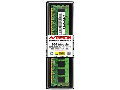 8GB RAM Replacement for Kingston KTL-TS3168LV/8G DDR3 1600MHz PC3L-12800 ECC RDIMM 2Rx8 Server Memory