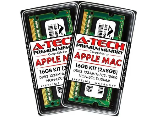 A-Tech 16GB Kit (2x8GB) RAM for Apple MacBook Pro (Early/Late 2011), iMac (Mid 2010, Mid 2011), Mac mini (Mid 2011) DDR3 1333MHz PC3-10600 SODIMM...