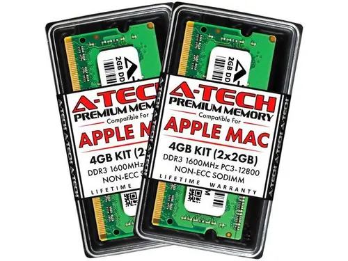 A-Tech 4GB Kit (2x2GB) RAM for Apple MacBook Pro (Mid 2012), iMac (Late 2012, Early/Late 2013, Late 2014, Mid 2015), Mac mini (Late 2012) DDR3...