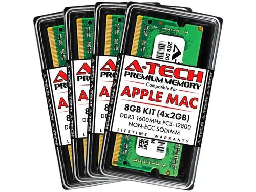 A-Tech 8GB Kit (4x2GB) RAM for Apple iMac (Late 2012, Late 2013, Late 2014, Mid 2015) DDR3 1600MHz PC3-12800 SODIMM 204-Pin Memory Upgrade