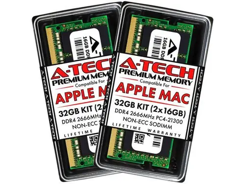 A-Tech 32GB Kit (2x16GB) RAM for Apple iMac (2019, 2020), Mac mini (Late 2018, Early 2020) DDR4 2666MHz PC4-21300 SODIMM 260-Pin Memory Upgrade