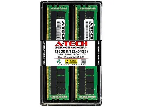 A-Tech 128GB Kit (2x64GB) RAM for Apple iMac Pro (Late 2017) DDR4 2666MHz PC4-21300 ECC RDIMM 288-Pin Memory Upgrade
