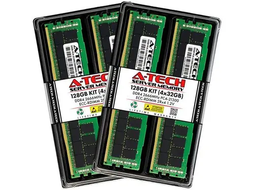 A-Tech 128GB Kit (4x32GB) RAM for Apple iMac Pro (Late 2017) DDR4 2666MHz PC4-21300 ECC RDIMM 288-Pin Memory Upgrade