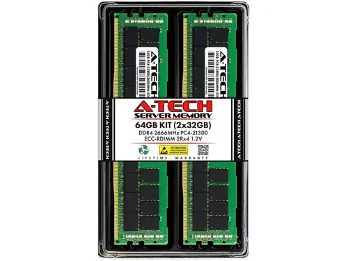 A-Tech 64GB Kit (2x32GB) RAM for Apple iMac Pro (Late 2017) DDR4 2666MHz PC4-21300 ECC RDIMM 288-Pin Memory Upgrade
