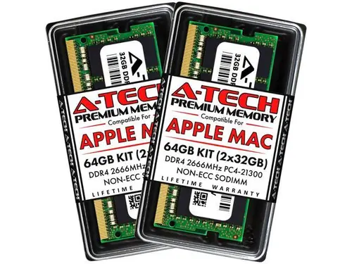A-Tech 64GB Kit (2x32GB) RAM for Apple iMac (2019, 2020), Mac mini (Late 2018, Early 2020) DDR4 2666MHz PC4-21300 SODIMM 260-Pin Memory Upgrade