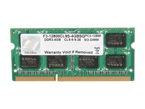 G. SKILL 4GB 204-Pin DDR3 SO-DIMM DDR3 1600 (PC3 12800) Laptop Memory Model F3-12800CL9S-4GBSQ