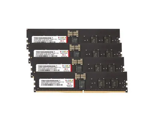 V-COLOR DDR5 64GB (16GBx4) 4800MHz CL40 2Gx8 1Rx8 ECC R-DIMM (ECC Registered DIMM) 1.1V Memory Ram for Server and Workstations with Hynix IC...