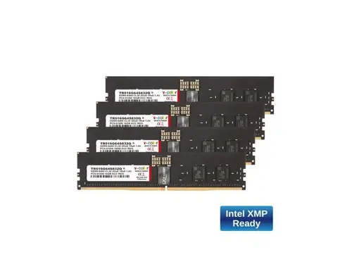V-COLOR DDR5 64GB (16GBx4) 6400MHz CL32 Overclocking R-DIMM 2Gx8 1Rx8 1.4V ECC Registered DIMM Memory for W790 Workstation (Intel XMP) (TR516G64S832Q)