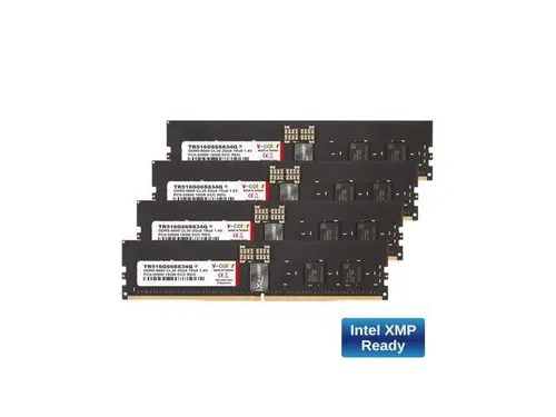 V-COLOR DDR5 64GB (16GBx4) 6600MHz CL34 Overclocking R-DIMM 2Gx8 1Rx8 1.4V ECC Registered DIMM Memory for W790 Workstation (Intel XMP) (TR516G66S834Q)