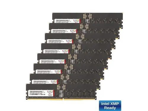 V-COLOR DDR5 256GB (32GBx8) 5600MHz CL36 Overclocking R-DIMM 2Rx8 1.25V ECC Registered DIMM Memory for W790 Workstation (Intel XMP) (TR532G56S436O)