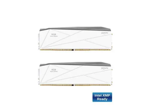 V-COLOR Manta XFinity CUDIMM DDR5 RGB Filler Solution - 2X Modules - 0GB RAM - Intel Compatible - White w/ Silver Light Rod