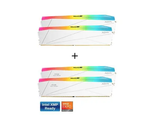 V-COLOR DDR5 SCC 2+2 KIT Manta XFinity 32GB(16GBx2) 7600MHz with RGB Filler kit CL38 1.45V RGB Gaming Desktop Upgrade RAM Memory Module - White...