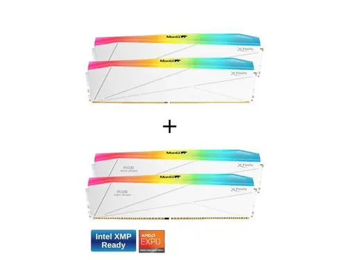 V-COLOR DDR5 SCC 2+2 KIT Manta XFinity 32GB(16GBx2) 7800MHz with RGB Filler kit CL38 1.45V RGB Gaming Desktop Upgrade RAM Memory Module - White...