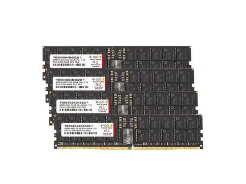 V-COLOR DDR5 256GB (64GBx4) 6400MT/s CL60 ECC R-DIMM 1.1V Memory Ram for AMD TRX50/WRX90 Workstations with Hynix IC (TRA564G64D460Q)