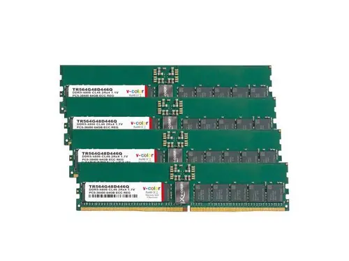V-COLOR 256GB (64GBx4) DDR5 4800MHz CL46 1.1V ECC Registered RDIMM Server/Workstation Memory with Hynix IC (TR564G48D446Q)
