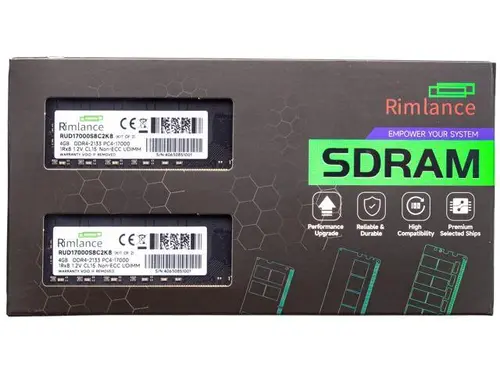 Rimlance 8GB (2X4GB) 1.2V DDR4 2133MHz PC4-17000 UDIMM 1RX8 Desktop Memory