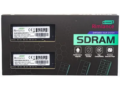 Rimlance 16GB (2X8GB) 1.35V DDR3 1600MHZ PC3-12800 UDIMM 2RX8 Desktop Memory