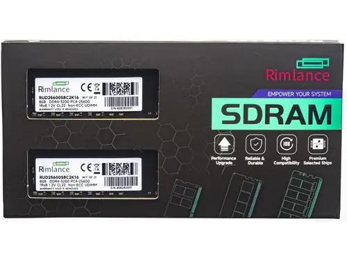Rimlance 16GB (2X8GB) 1.2V DDR4 3200MHZ PC4-25600 UDIMM 1RX8 Desktop Memory