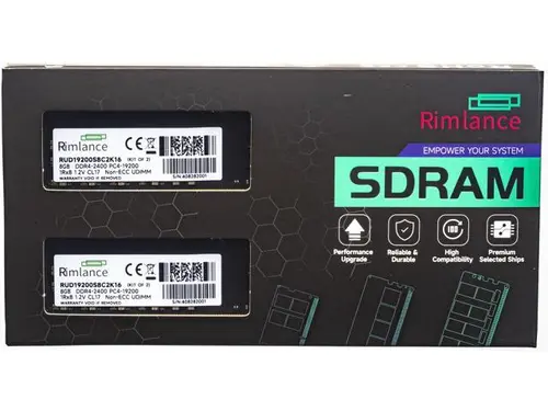 Rimlance 16GB (2X8GB) 1.2V DDR4 2400MHZ PC4-19200 UDIMM 1RX8 Desktop Memory