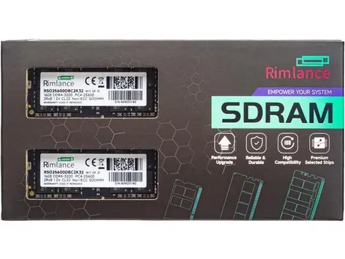 Rimlance 32GB (2X16GB) 1.2V DDR4 3200MHZ PC4-25600 SODIMM 2RX8 Laptop Memory