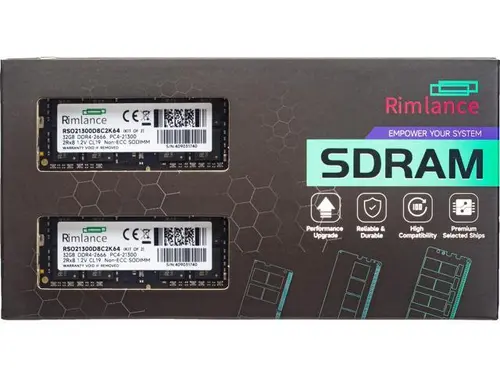 Rimlance 64GB (2X32GB) 1.2V DDR4 2666MHZ PC4-21300 SODIMM 2RX8 Laptop Memory
