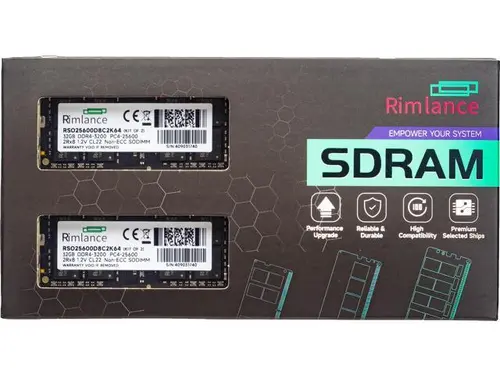 Rimlance 64GB (2X32GB) 1.2V DDR4 3200MHZ PC4-25600 SODIMM 2RX8 Laptop Memory