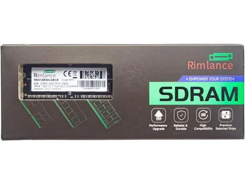 Rimlance 8GB (1X8GB) 1.35V DDR3 1600MHZ PC3-12800 SODIMM 2RX8