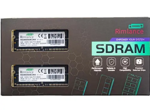 Rimlance 8GB (2X4GB) 1.5V DDR3 1066MHZ PC3-8500 SODIMM 2RX8