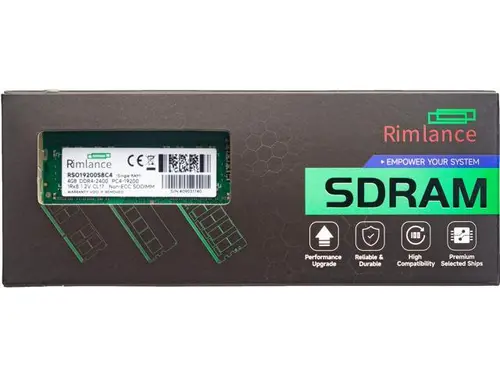 Rimlance 4GB (1X4GB) 1.2V DDR4 2400MHZ PC4-19200 SODIMM 1RX8