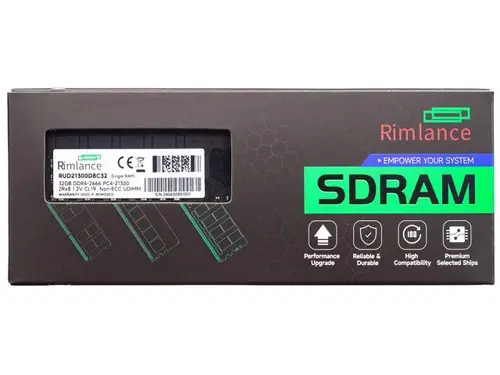 Rimlance 32GB (1X32GB) 1.2V DDR4 2666MHZ PC4-21300 UDIMM 2RX8