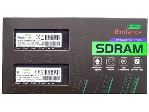 Rimlance 64GB (2X32GB) 1.2V DDR4 2666MHZ PC4-21300 UDIMM 2RX8