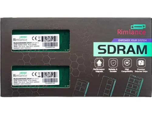 Rimlance 64GB (2X32GB) 1.2V DDR4 2933MHZ PC4-23400 UDIMM 2RX8