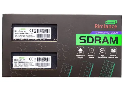 Rimlance 8GB (2X4GB) 1.2V DDR4 2400MHZ PC4-19200 UDIMM 1RX8