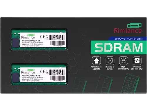 RIMLANCE 32GB (2X16GB) DDR4 2400MHz PC4-19200 2RX8 1.2V 288-PIN ECC Registered RDIMM Server Memory