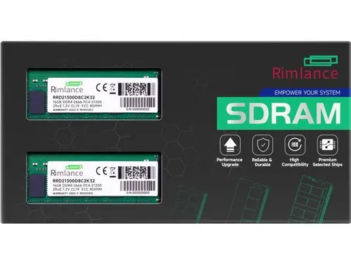 RIMLANCE 32GB(2X16GB) DDR4 2666MHz PC4-21300 2RX8 1.2V 288-PIN ECC Registered RDIMM Server Memory