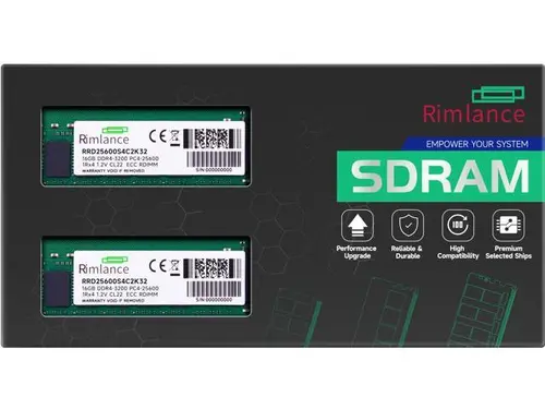 RIMLANCE 32GB(2x16GB) DDR4 3200MHZ PC4-25600 1RX4 1.2V 288-PIN ECC Registered RDIMM Server Memory KIT