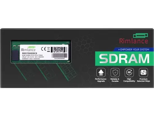 RIMLANCE 8GB (1X8GB) 1.2V DDR4 2133MHZ PC4-17000 2Rx8 1.2V 288-PIN ECC Registered RDIMM Server Memory
