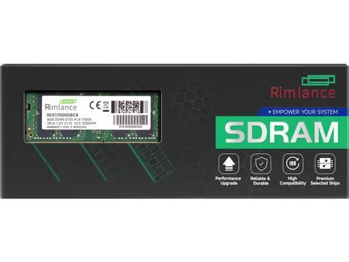 RIMLANCE RAM 8GB (1X8GB) 1.2V DDR4 2133MHZ PC4-17000 ECC SODIMM 2RX8