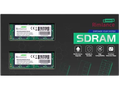 RIMLANCE 64GB (2X32GB) 1.2V DDR4 3200MHz PC4-25600 ECC Unbuffered SODIMM Kit Workstation, NAS Memory Modules
