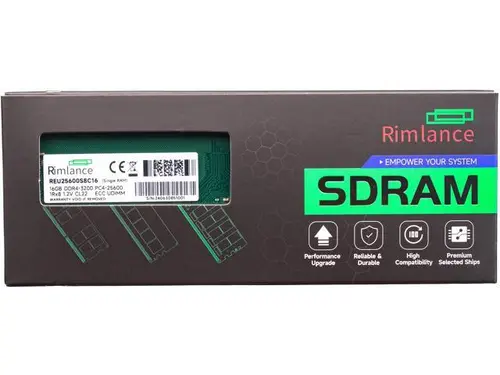 Rimlance 16GB (1X16GB) 1.2V DDR4 3200MHz PC4-25600 ECC UDIMM 1RX8