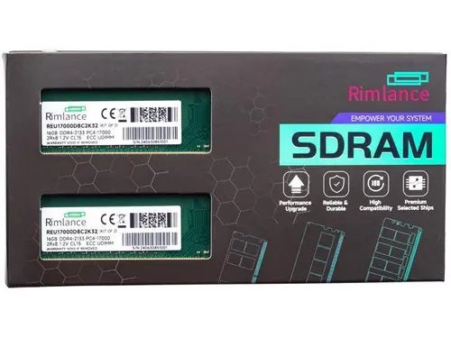 Rimlance 32GB (2X16GB) 1.2V DDR4 2133MHz PC4-17000 ECC UDIMM 2RX8