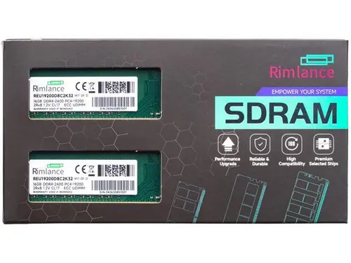 Rimlance 32GB (2X16GB) 1.2V DDR4 2400MHz PC4-19200 ECC UDIMM 2RX8