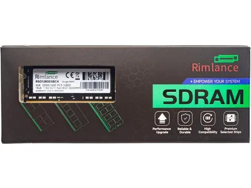 Rimlance 4GB (1X4GB) 1.5V DDR3 1600MHz PC3-12800 SODIMM 1RX8