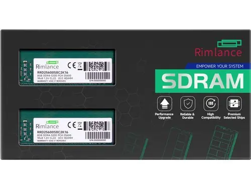 RIMLANCE RAM 16GB(2X8GB) DDR4 3200MHz PC4-25600 1Rx8 1.2V 288-PIN ECC Registered RDIMM Server Memory KIT Compatible with Dell PowerEdge XR11 Rack...