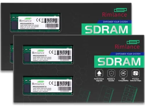 RIMLANCE RAM 64GB(4X16GB) DDR4 3200MHz PC4-25600 2Rx8 1.2V 288-PIN ECC Registered RDIMM Server Memory KIT Compatible with Dell PowerEdge XR11 Rack...